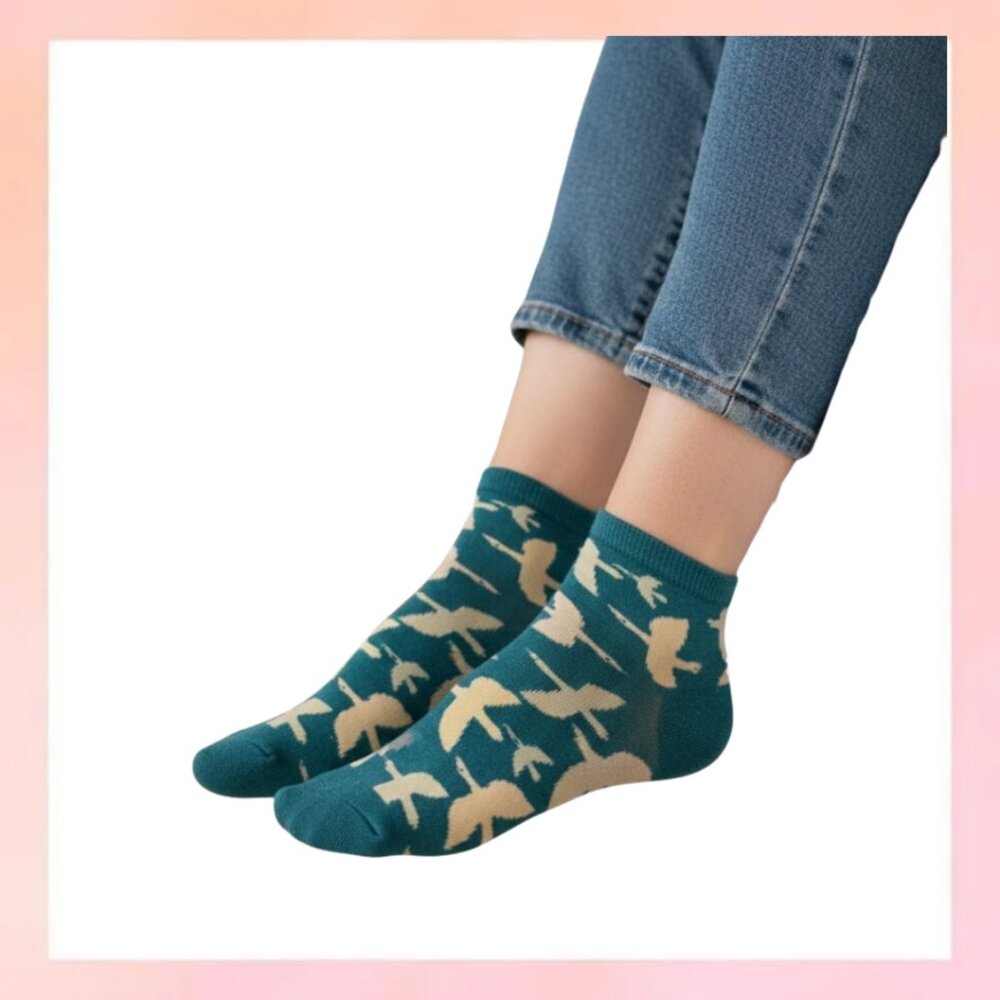 Happy Socks 2-Pack Low Cut Socks Cloud Graphic Blue NWT Size 5.5-9.5